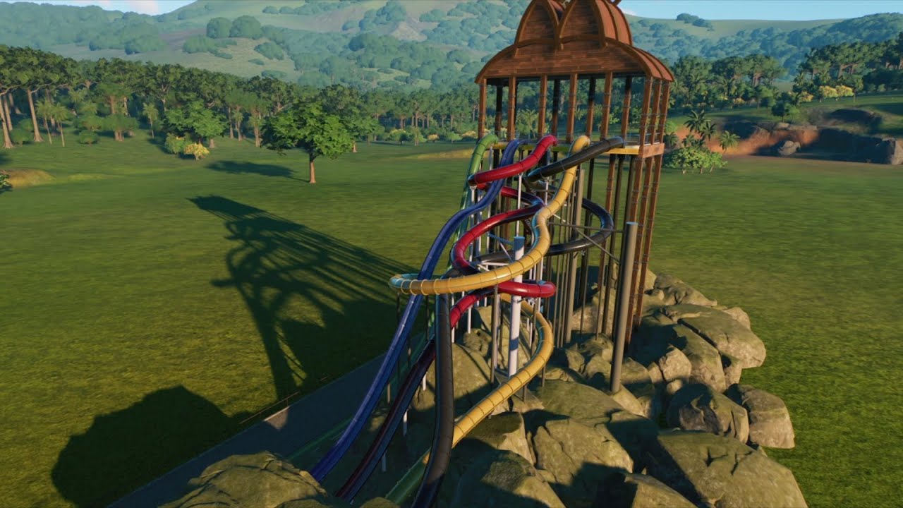 EPIC Viking Waterslide Tower (All Onrides) | Planet Coaster 2 (made by owenbuildz) [POV]