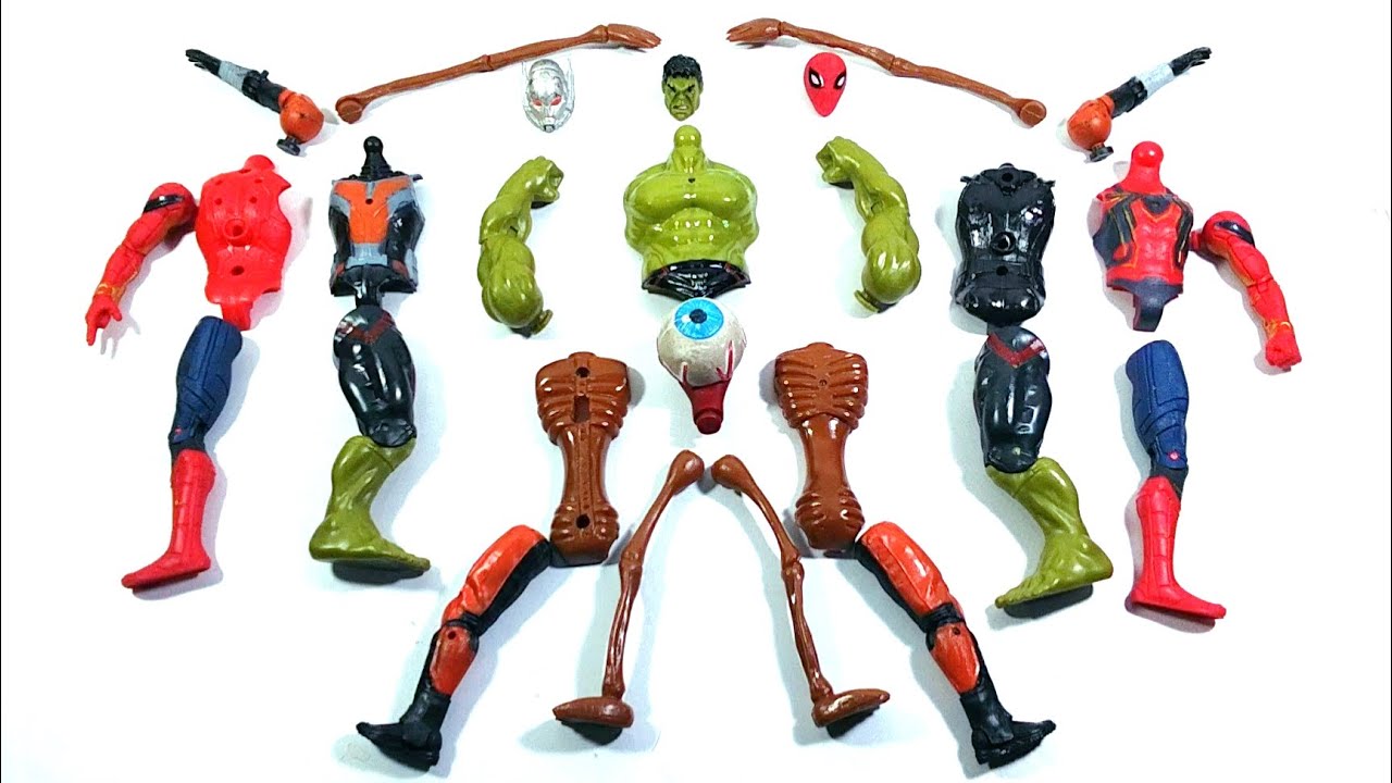 AVENGERS SUPERHERO TOYS HULK SMASH VS SIRENHEAT VS ANT-MAN VS SPIDER-MAN RED...