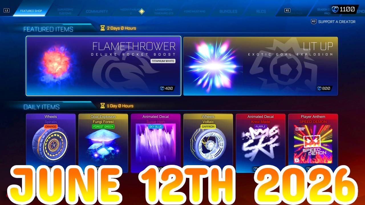 Rocket League ITEM SHOP Daily #549 (12th June 2026)