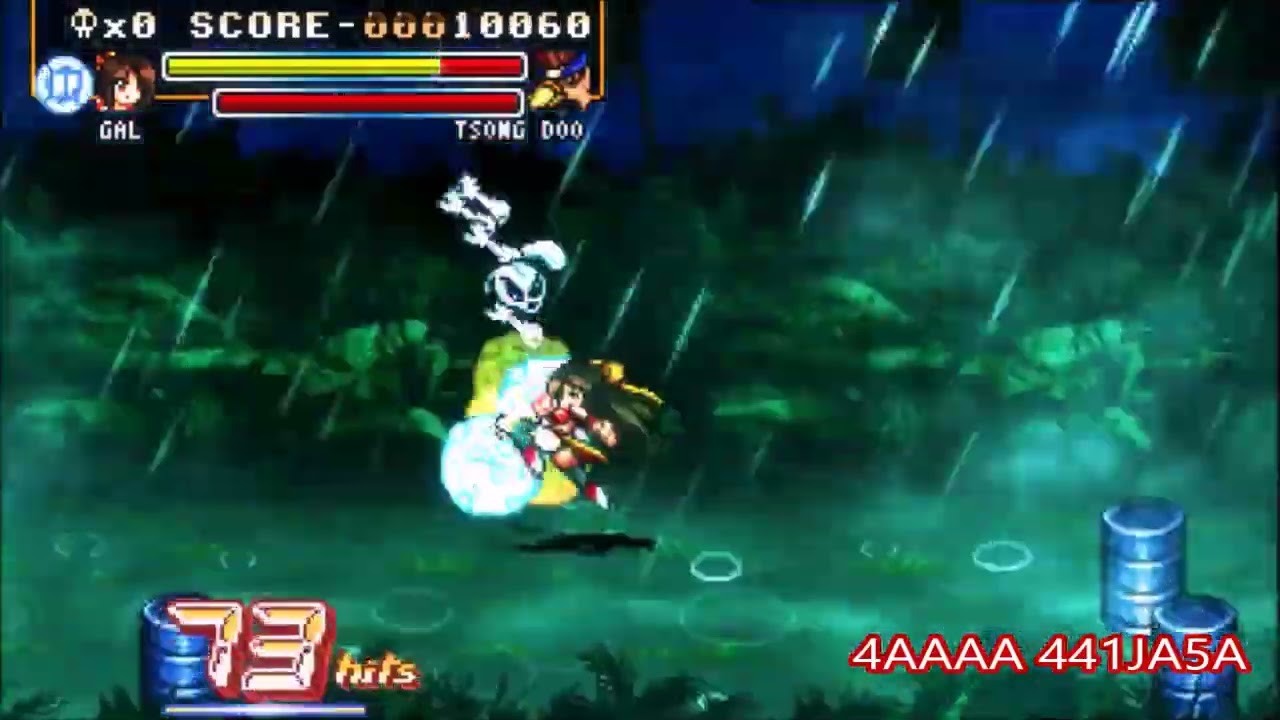 Fight'N Rage - Gal group combos vs 2 Roosters - start group combos by kiting enemies?