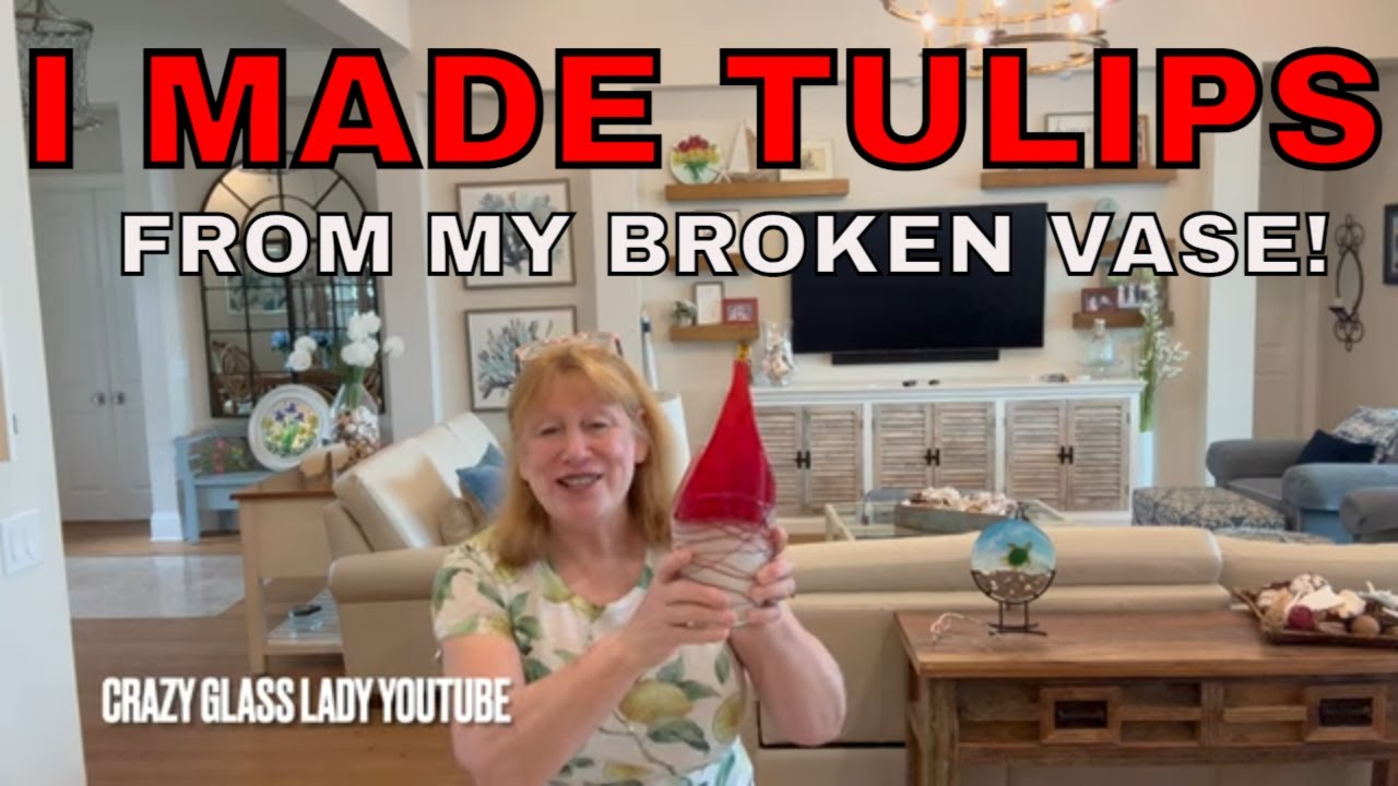 #352 Glass & Resin Art Tulip From A Broken Vase! Glass & Resin Art Tutorial Spring Art Paint & Glass