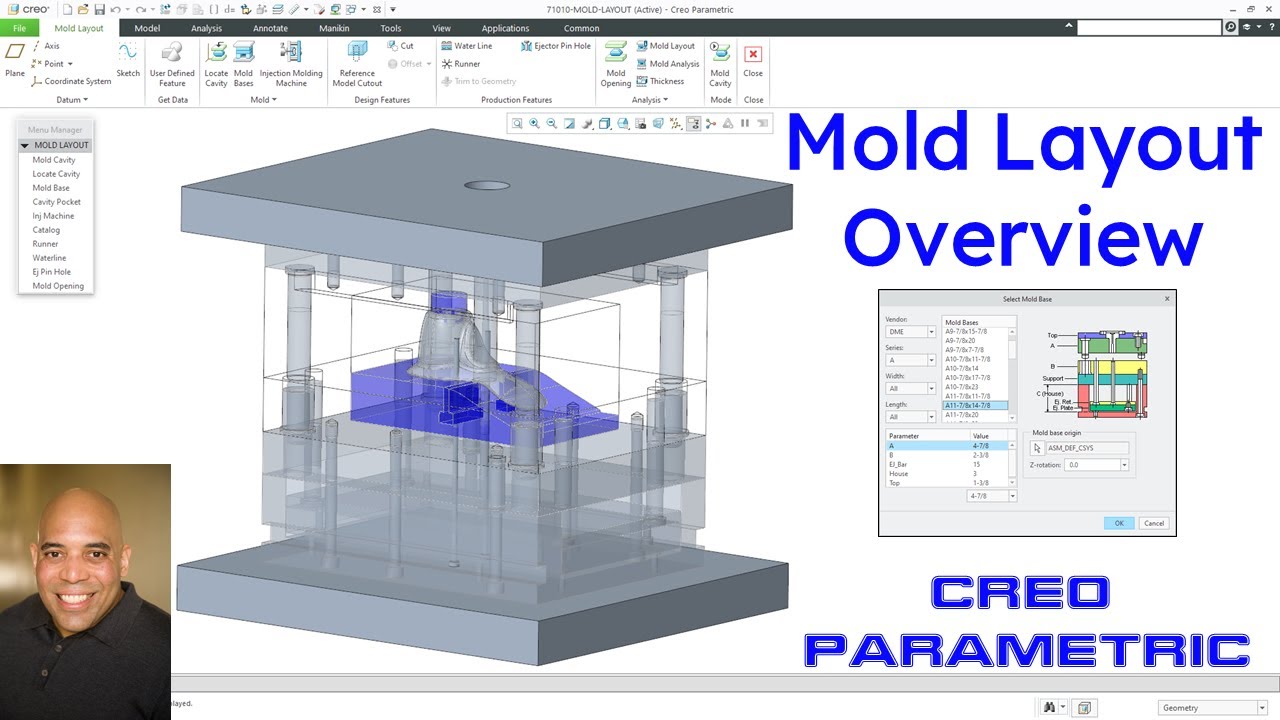 Creo Parametric — проектирование пресс-форм | Обзор компоновки пресс-форм