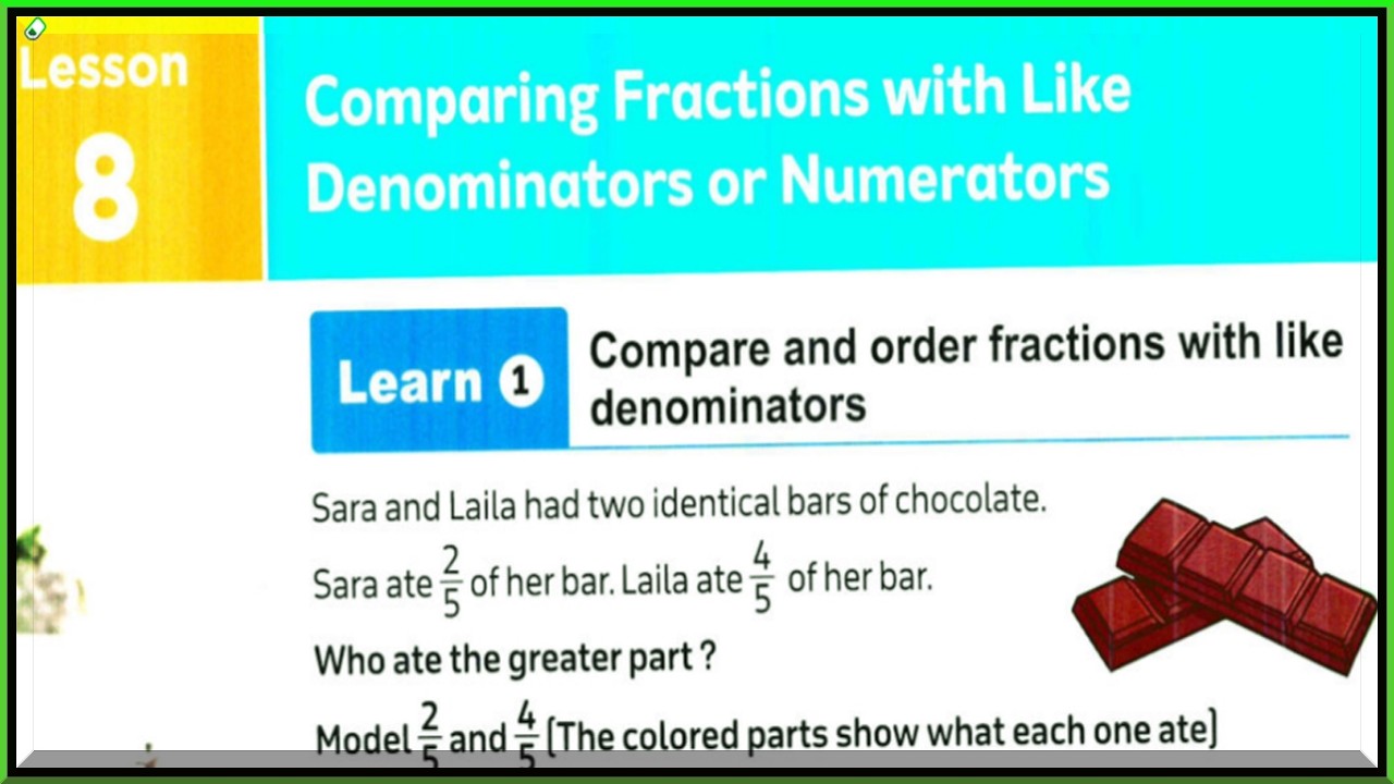 Comparing Fractions with Like Denominators or Numerators 🔥 شرح مقارنة الكسور | Math Grade 4 Term 2