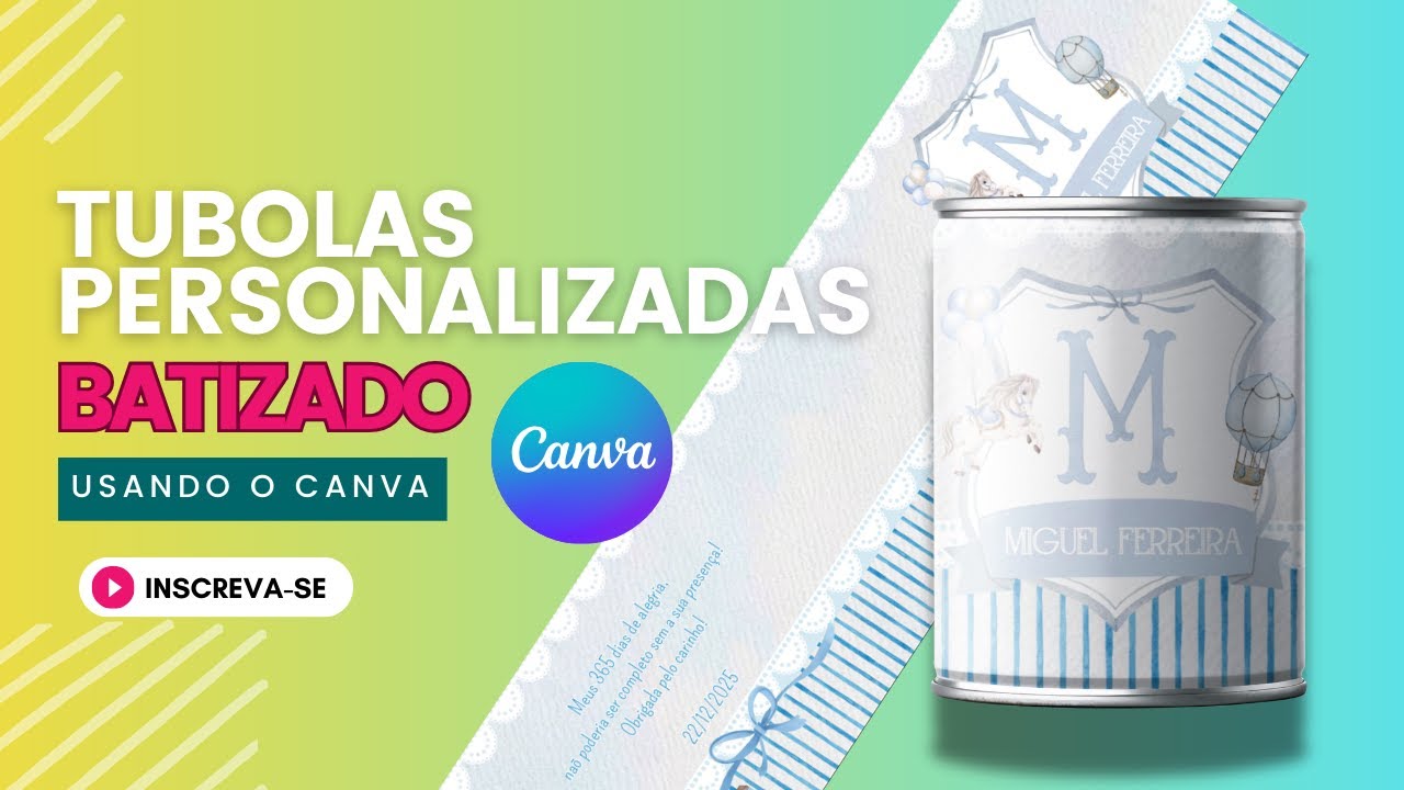 CRIE RÓTULOS PARA TUBOLATA BATIZADO NO CANVA