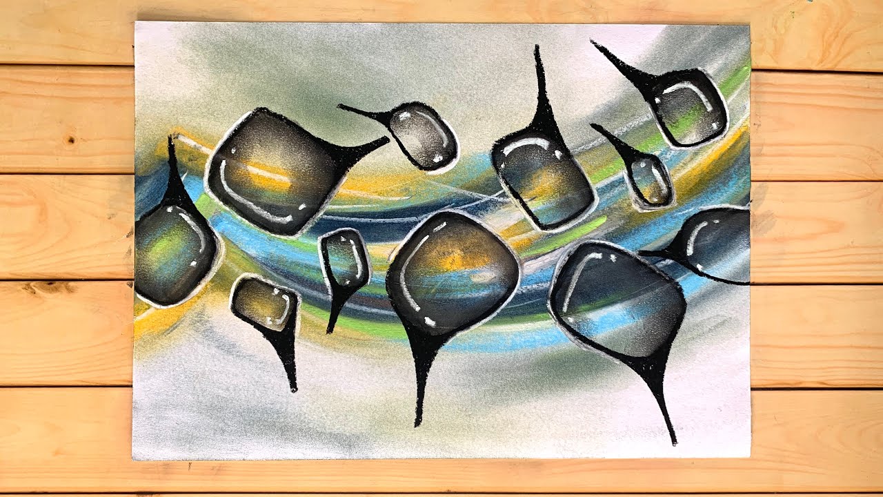 Cool Magnifying Glass Abstract Painting In Soft Pastel | Satisfying Art Demonstration