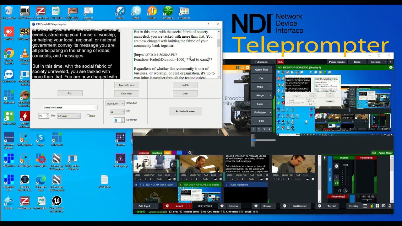 PTZCam NDI Teleprompter and NDI Decoder Bundle