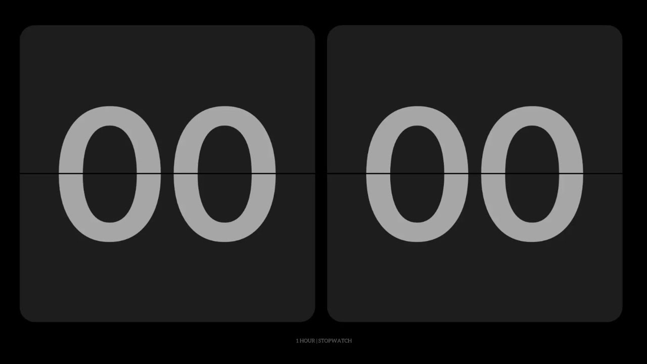 1 Hour Stopwatch Timer | Black Screen | Minimal | No Sound