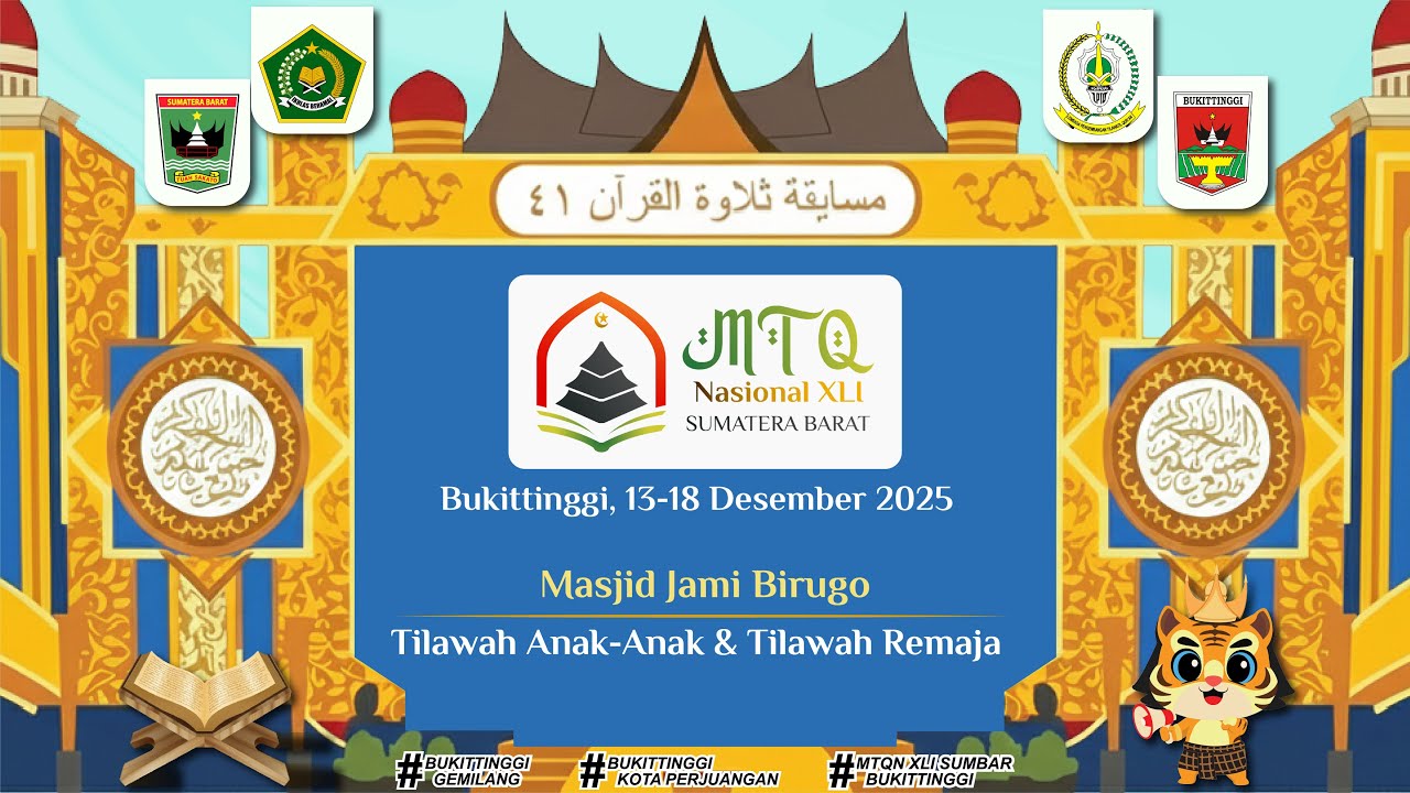 🔴 LIVE : MTQ Nasional XLI Sumbar Kategori Tilawah Anak-Anak dan Tilawah Remaja | 15 Desember 2025