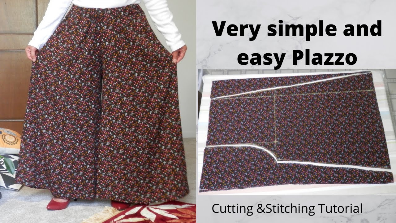 How to make Rushed Palazzo Trouser /A-Line flare skirt Pants/ Circular Palazzo