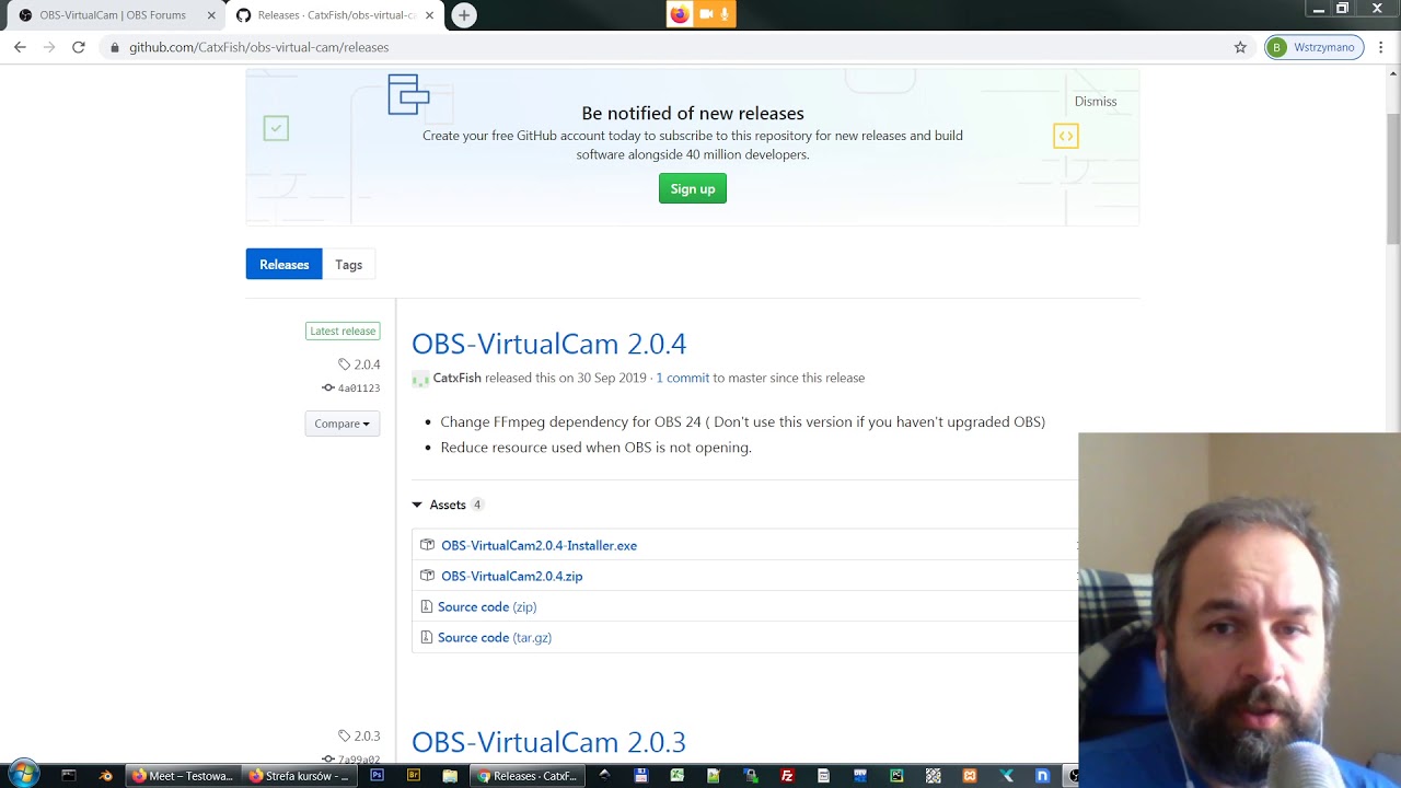 Witryny i aplikacje - OBS Virtual camera
