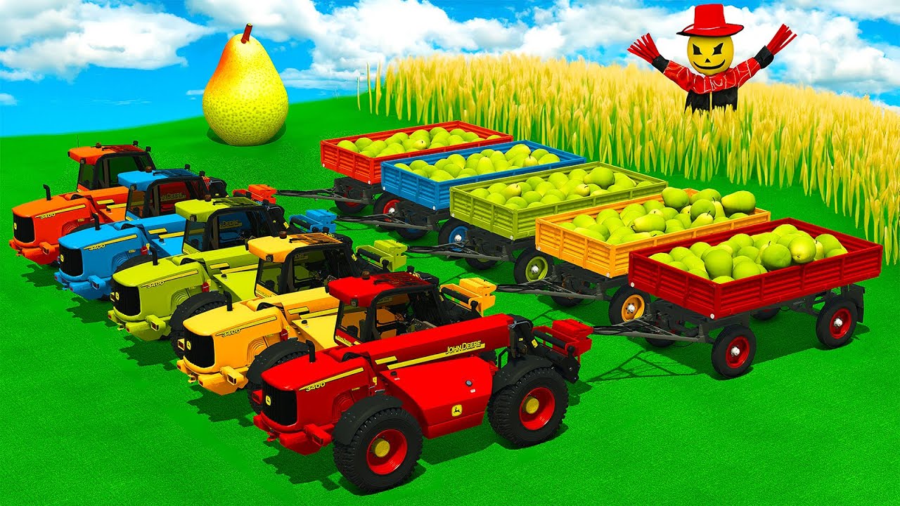 John Deere Telehandlers Hauling Pears 🍐 Farming Simulator 25 Epic Transport
