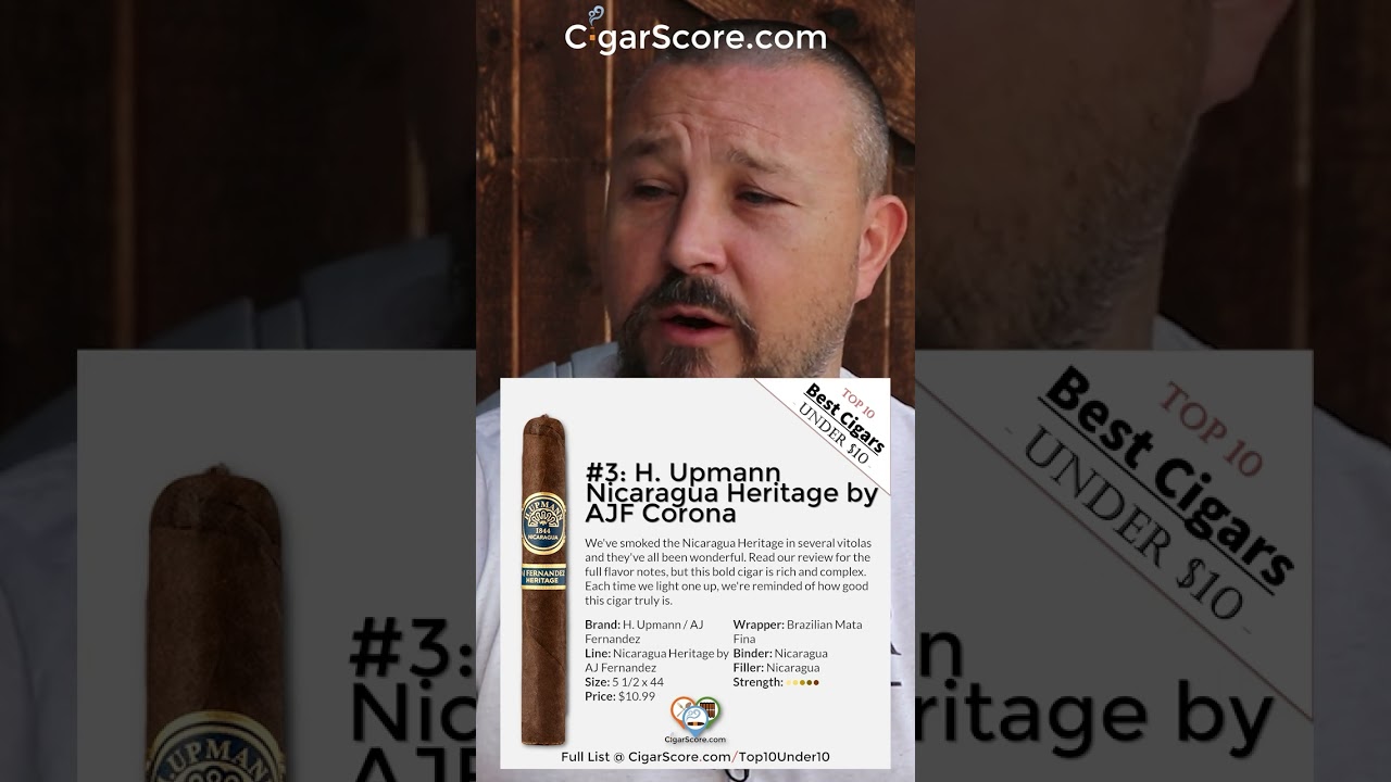 Best Cigars Under $10 (2024) - 3 H Upmann Nicaragua Heritage #cigar #cigars #cigarscore #shorts