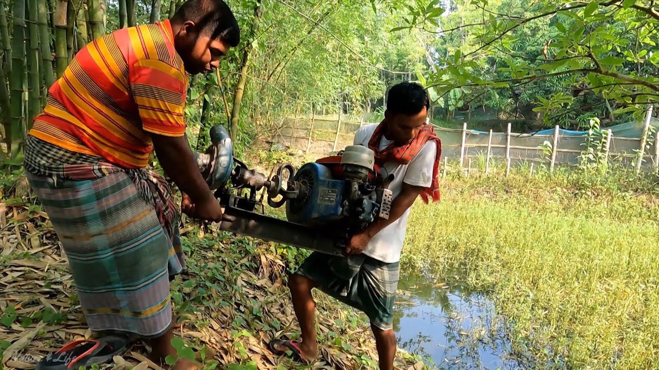 Diesel Engine Water pump Installation in Rural Village | Ingenious work of village life