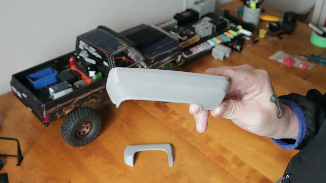 Shrink RC fender and hood cowl Rc4wd hardbody print paint install