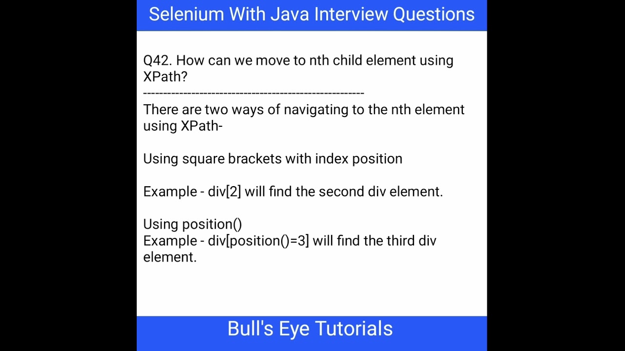How can we move to nth child element using xpath | Automation Testing | #shorts #selenium #java