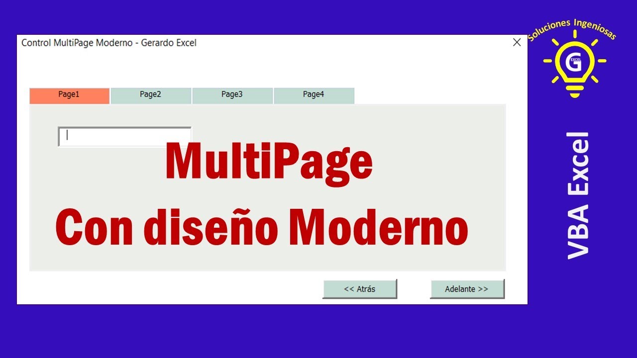 Control MultiPage diseño Moderno ✅ y fácilmente personalizable | Controles Formularios VBA Excel