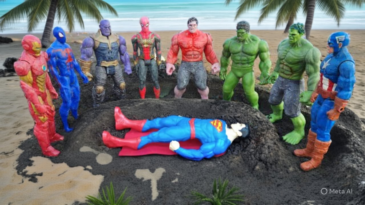 AVENGER FIGURE COLLECTION, SPIDER-MAN MILES, HULK, THOR, CAPTAIN AMERICA, SUPERMAN, BATMAN