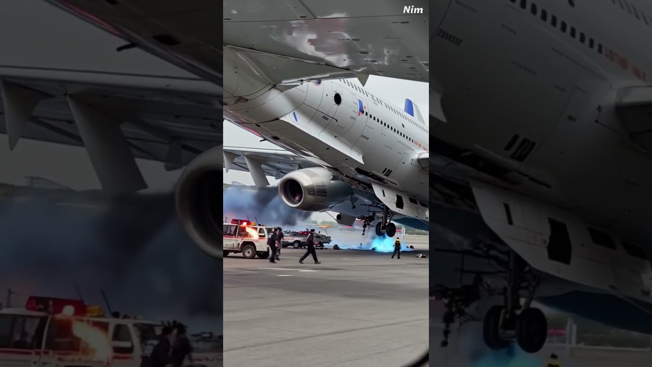 Shocking Plane Crash Captured on Mobile Camera 🎥🔥  Airport Emergency Response in Action!