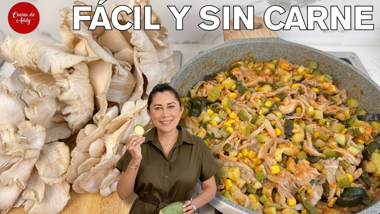 CALABACITAS y RAJAS SIN CARNE. F&aacute;cil y Sano. Evita &Aacute;cido &Uacute;rico, Az&uacute;car, h&iacute;gado graso.CON SETAS OSTRA
