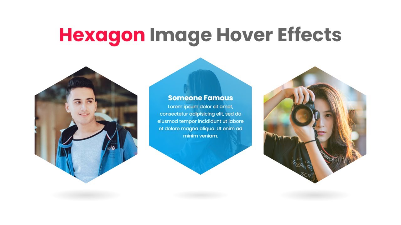 CSS Hexagon Image Hover Overlay | CSS Responsive Design