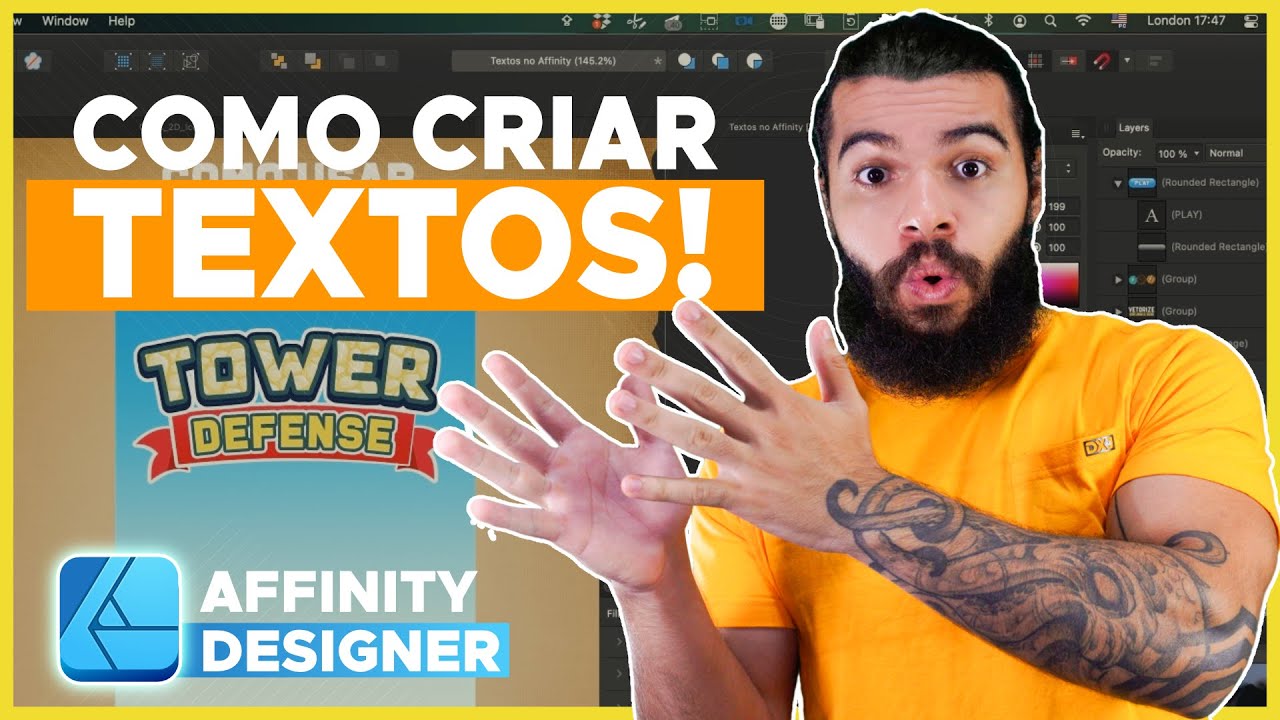 Guia de TEXTOS no Affinity Designer, UI para Jogos