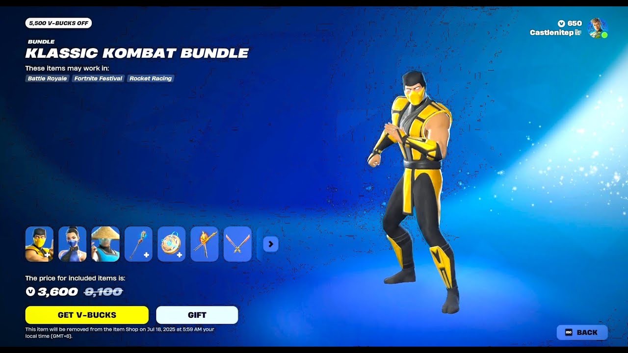 Klassic Kombat Bundle is Back..!! [Fortnite Itme Shop]