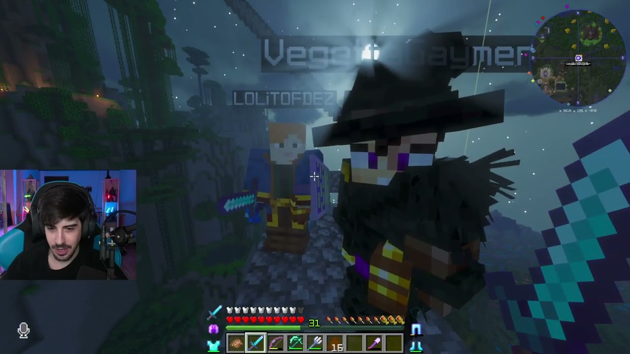 Willy hace explotar a Lolito y Vegetta estando invisible delante de Alexby y Fargan - Karmaland 5