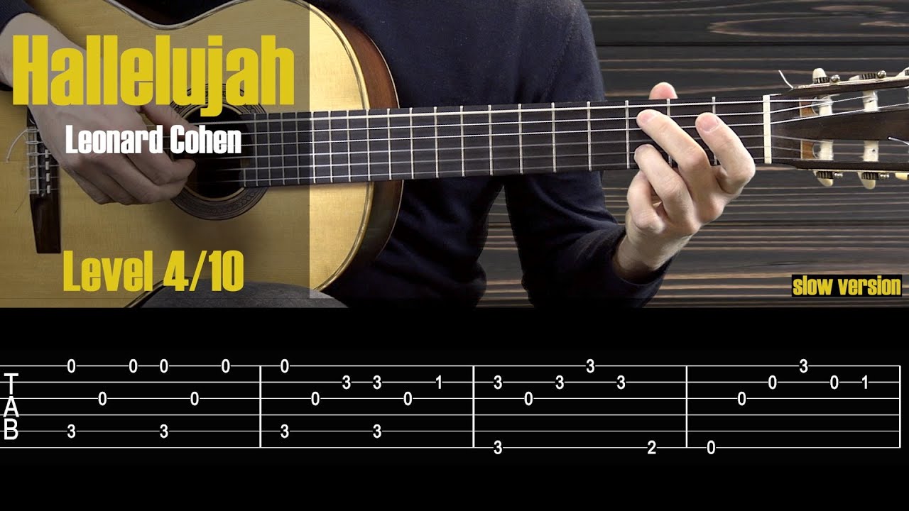Hallelujah - L.Cohen. Fingerstyle Guitar. Lesson + TAB
