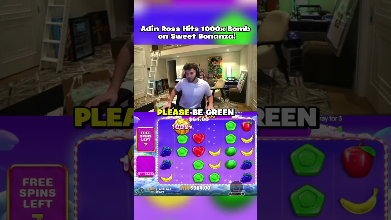 🟢 Adin Ross CRIES After 1000X BOMB on Sweet Bonanza! 💣😭 | Biggest Casino Win