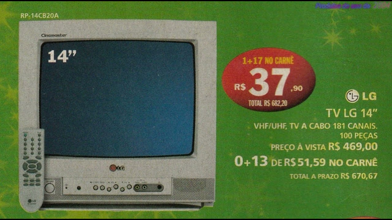 TVs de 14 polegadas do ano de 2004