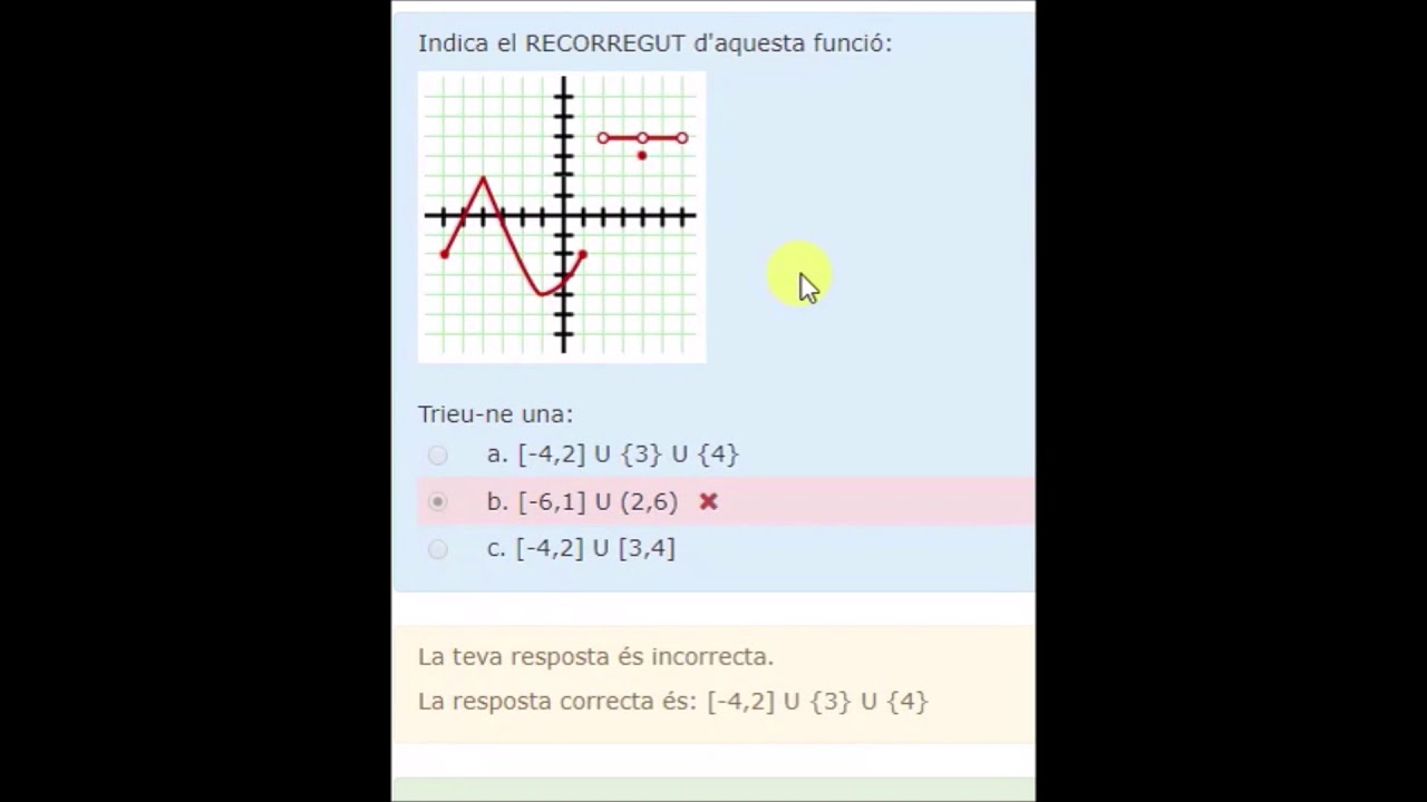Tres exemples gràfics de domini i recorregut de funcions
