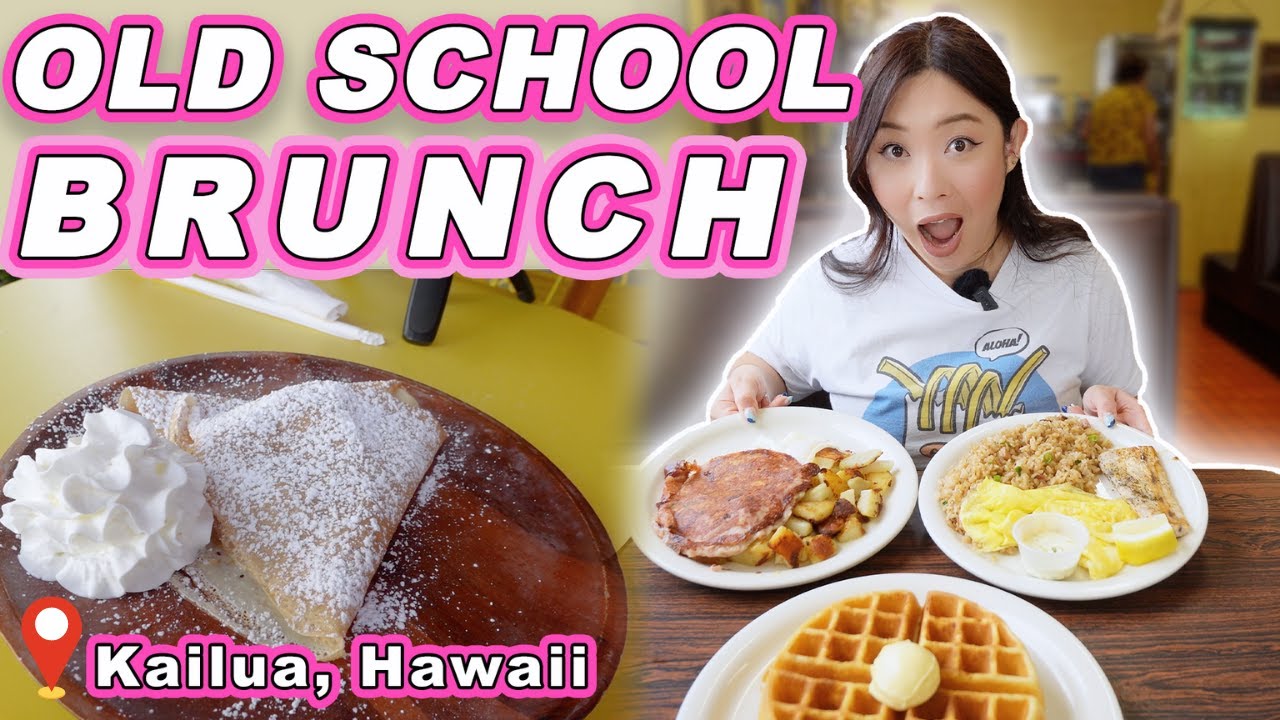 OLD SCHOOL BRUNCH! || [Kailua, Hawaii] Local Breakfast, Crepes & Waffles!
