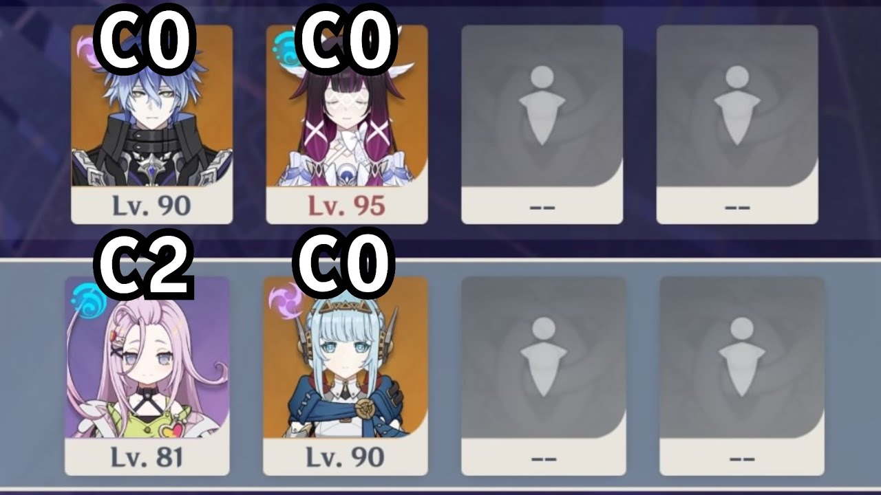【原神】Ver.Luna IV 無凸フリンズ+無凸コロンビーナ＆2凸アイノ+無凸イネファの月感電ペアで螺旋12層攻略【Genshin Impact】