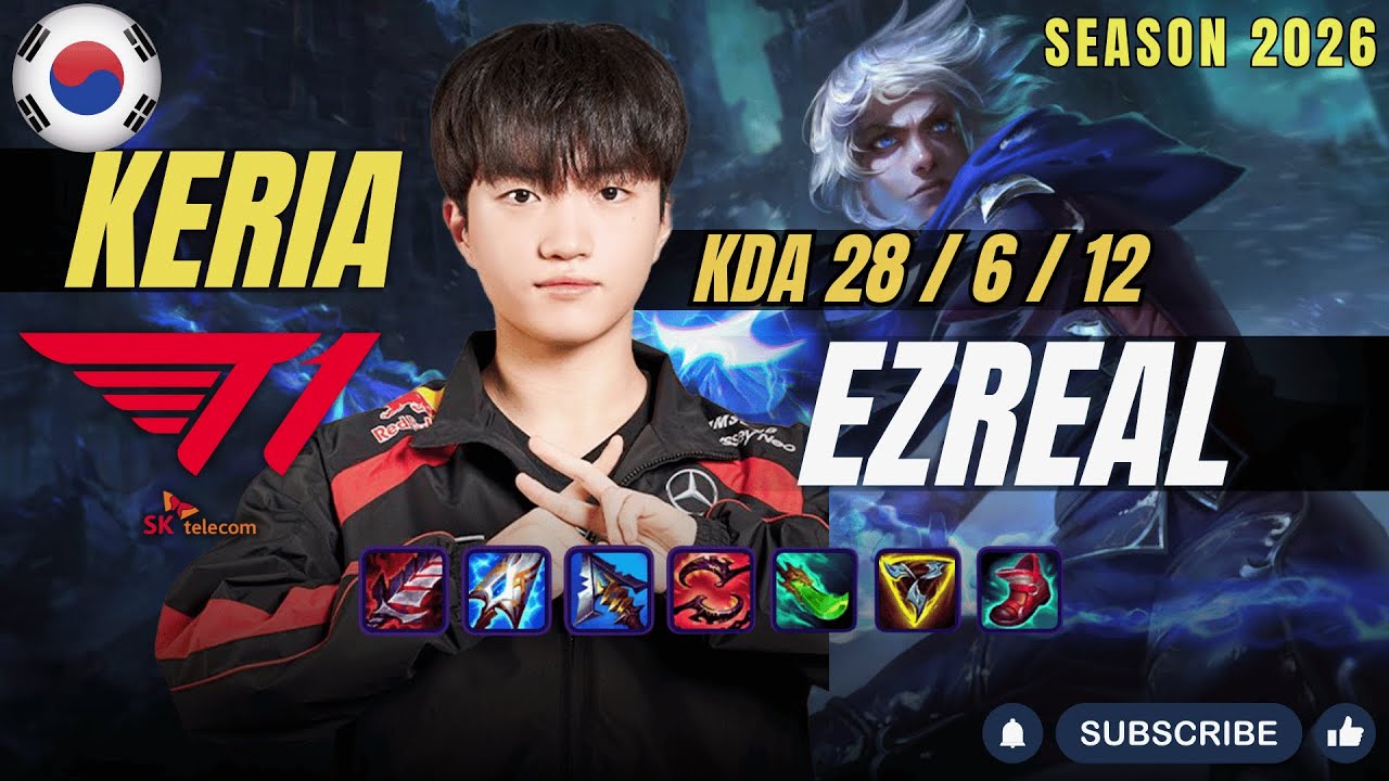 T1 Keria EZREAL vs APHELIOS ADC - Patch 26.2 KR Ranked | lolrec