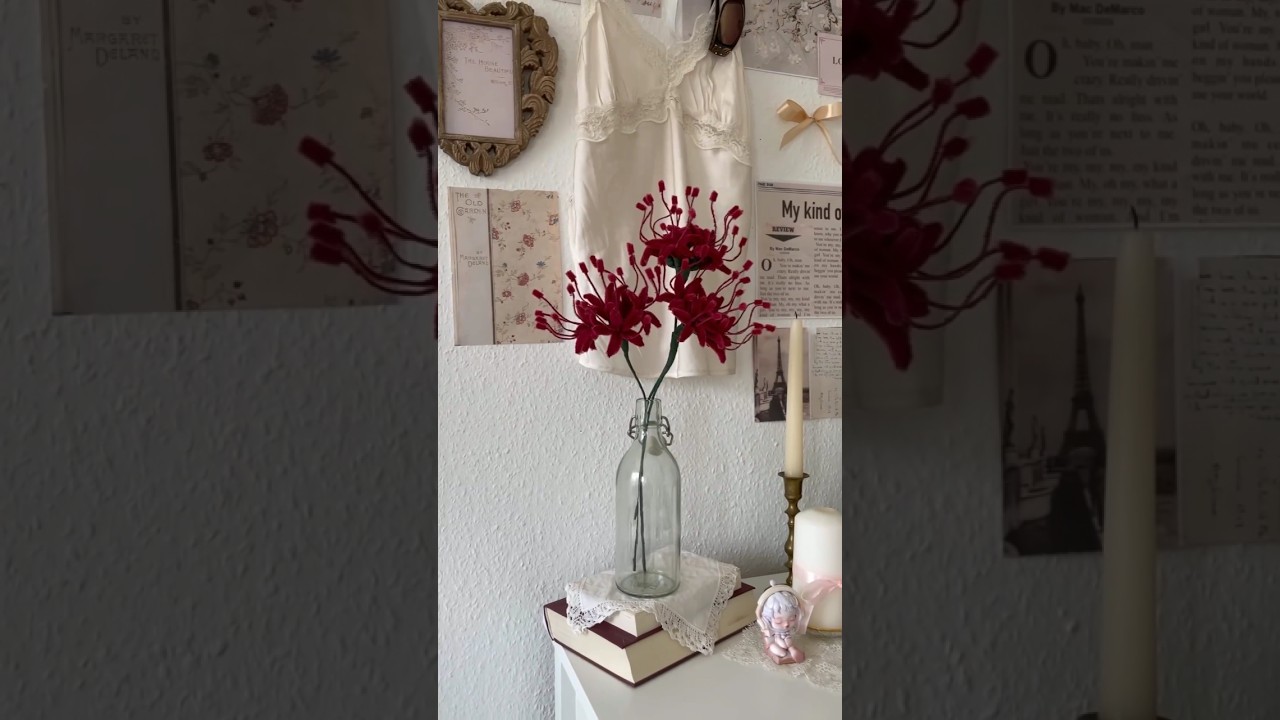 DIY flower making from pipe cleaners😱🔥credit-deryatvas #shorts #diy #viral #tabledecor