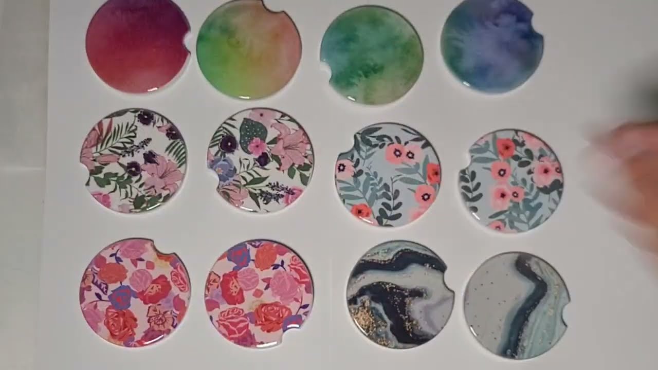 Making my first ceramic car coasters sublimation using infusible ink sheets