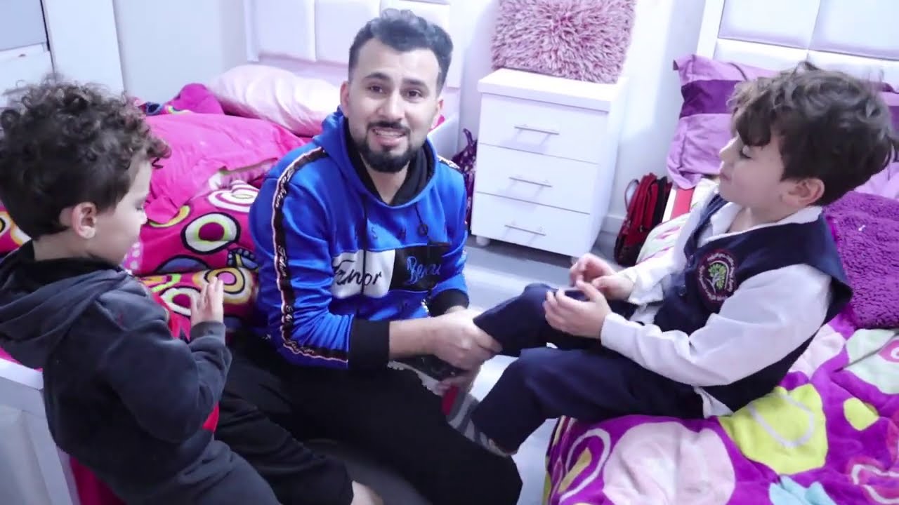 روتينى مع ثلاث اولاد بدون امهم 😭ليش ميرا بكت !!!زوجتى تركت البيت ؟؟