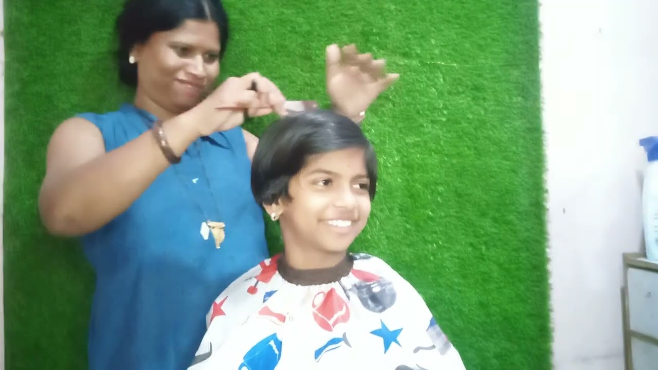 School girl hair cutting / long to short hair cutting / हेयरकट करना सीखें cut baby girl haircut