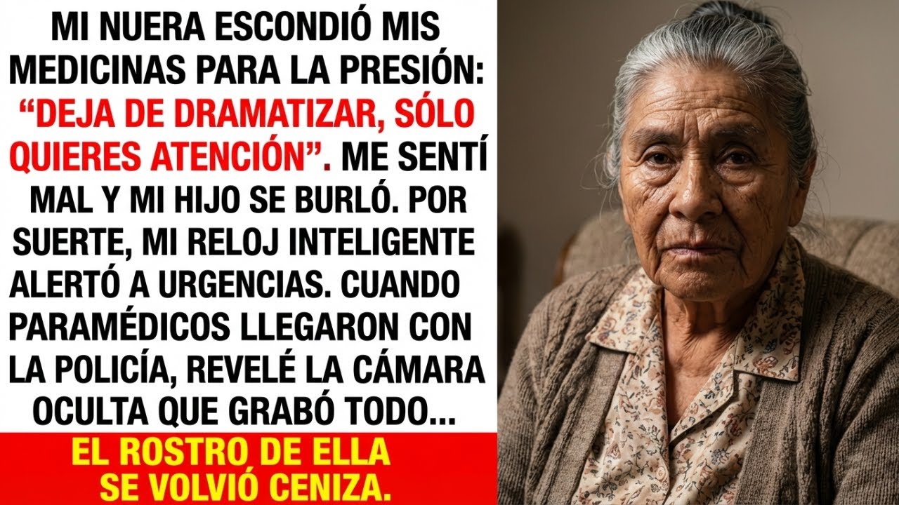 Mi nuera escondió mis medicinas y se burló de mi dolor, pero la cámara oculta grabó...