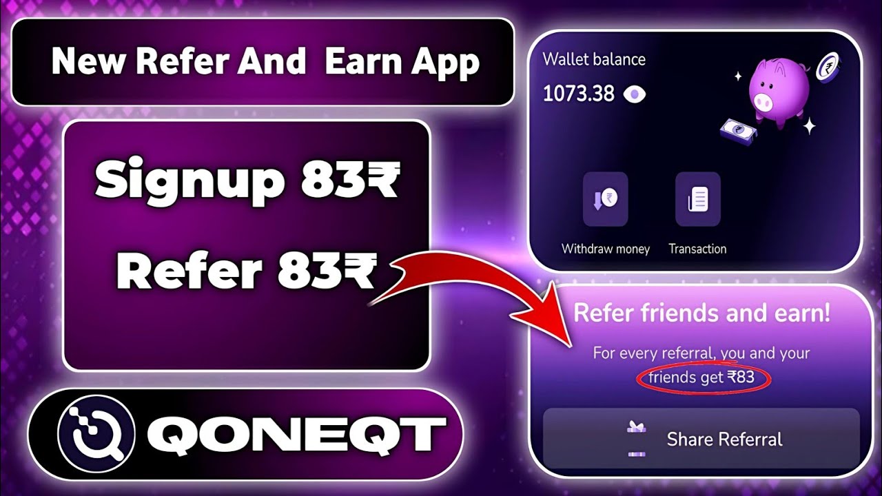 Qoneqt App Refer  And Earn || Best Refer And Earn App   || Today New Refer And Earn App || 