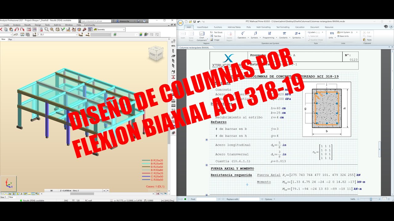 Diseño de Columnas por Flexión Biaxial | Mathcad Prime - Robot Structural
