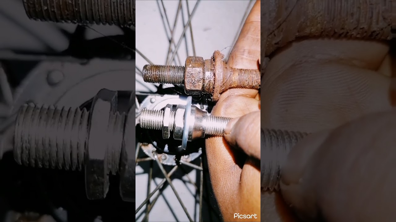 Mounting the cone on the axle of the front hub of the bike | 🤫 🍃 #axle #cycle #hub #giyarcycle #font