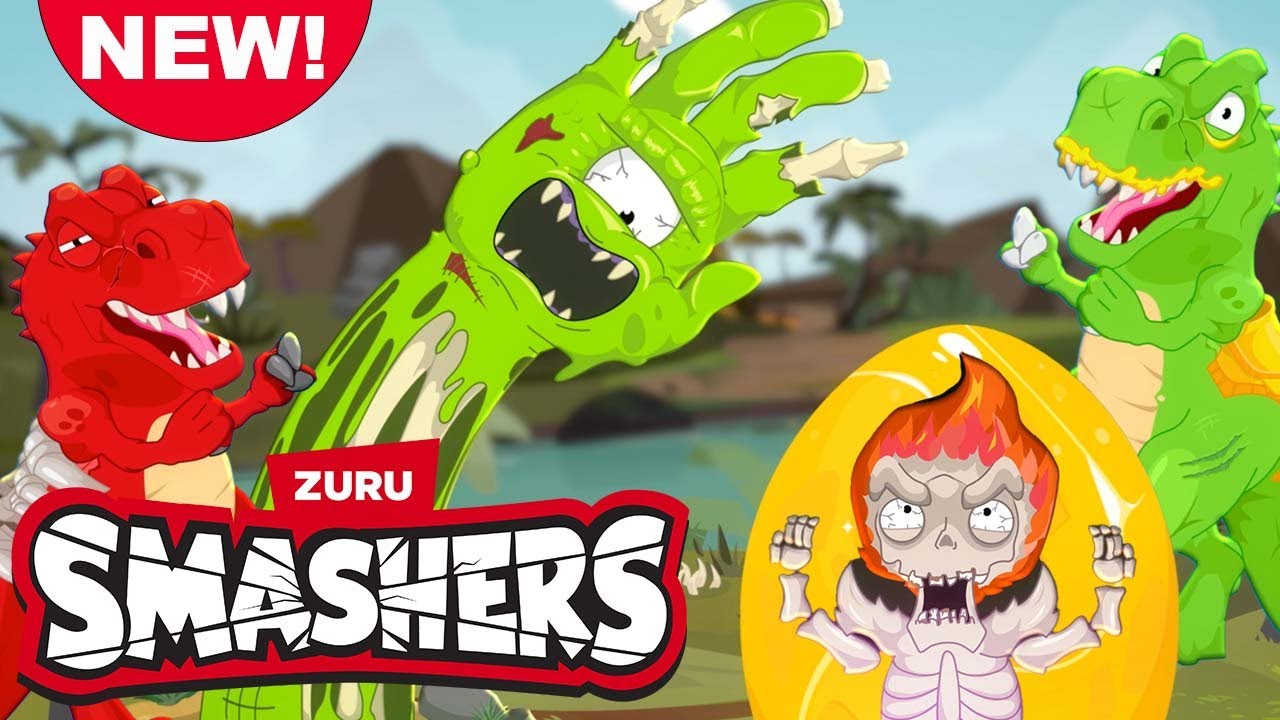 NEW! Team T-Rex Cracks Up! @Smashers  Dino Cartoons For Kids | Smash the EGG! 🥚💥