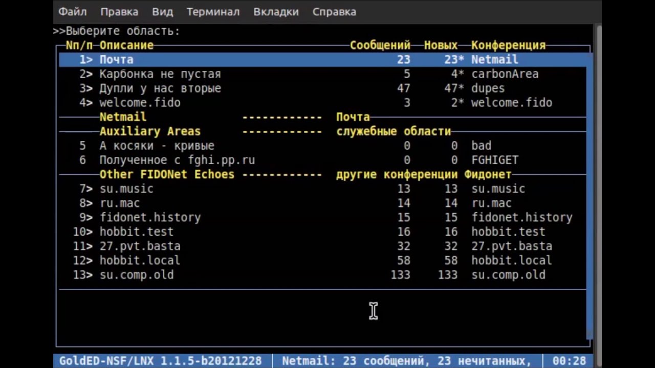 fido ip+goldED linux (фидонет)