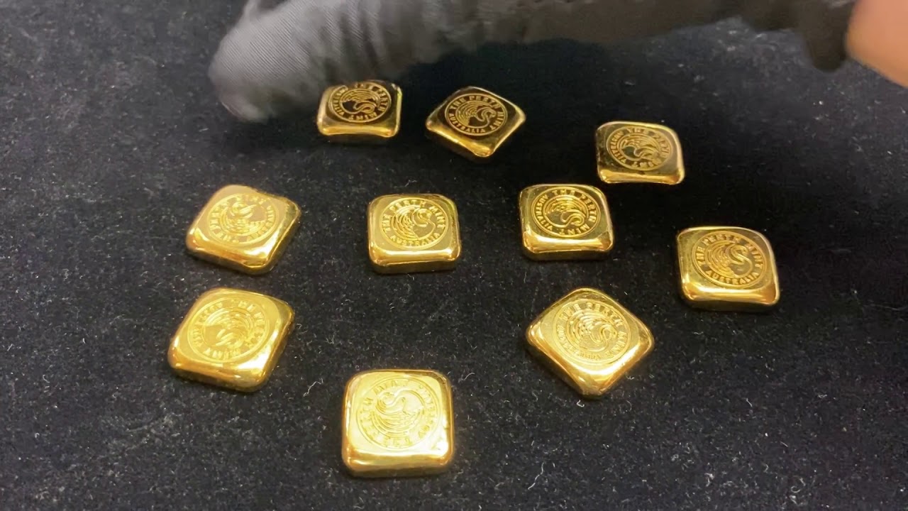 Limited Edition Gold Bars: 1 oz Perth Mint Cast Gold Button Bar with Serial Number