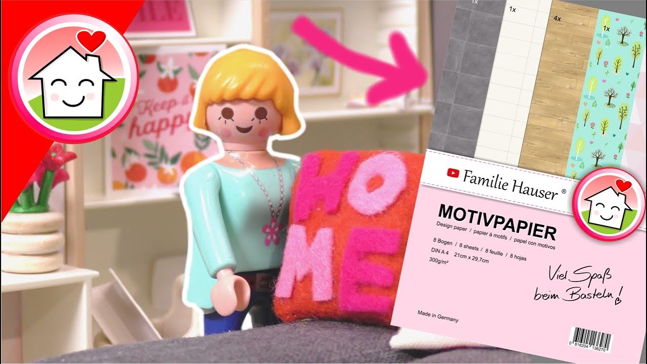 Playmobil Familie Hauser - Wohnhaus neu einrichten im Herbst - Miniature DIY - Motivpapier WERBUNG