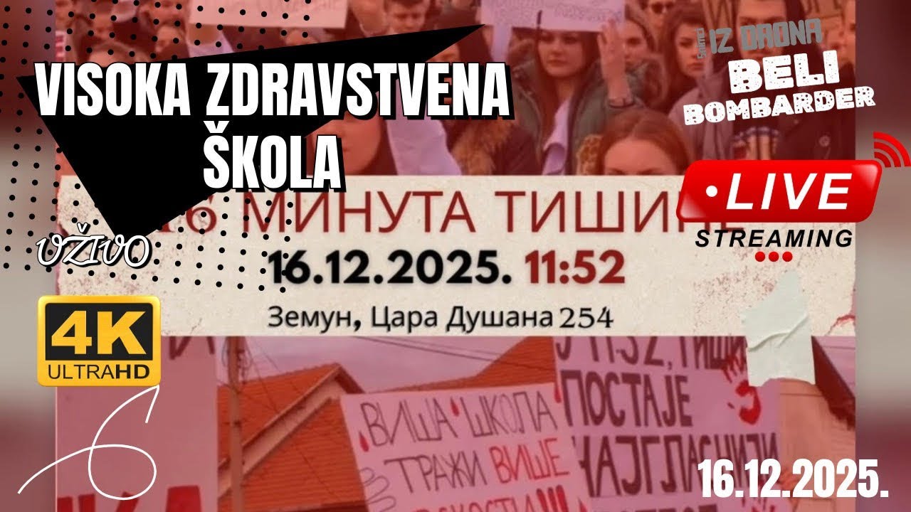 Uživo - Godišnjica blokade Visoke zdravstvene škole u Zemunu | 16. Decembar 2025. 4K