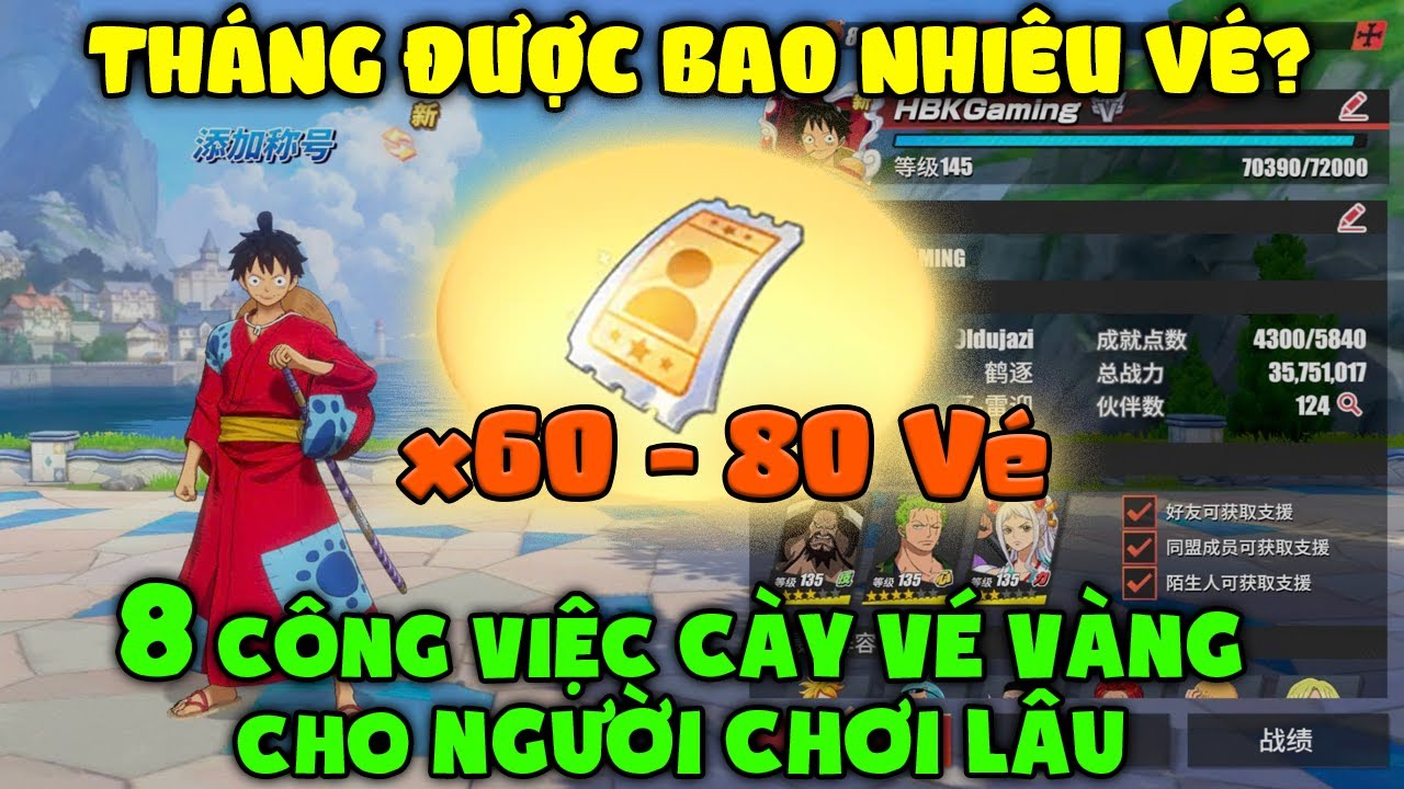 Những Cách CÀY VÉ VÀNG Dành Cho NGƯỜI CHƠI LÂU, 1 Tháng Được Bao Nhiêu Vé? One Piece Fighting Path