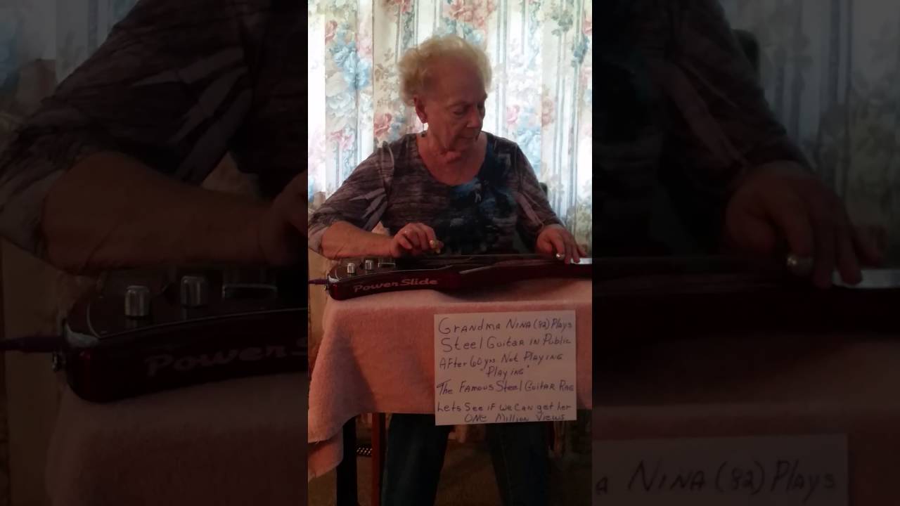 82 year old grandma plays steel guitar after 60 Years!