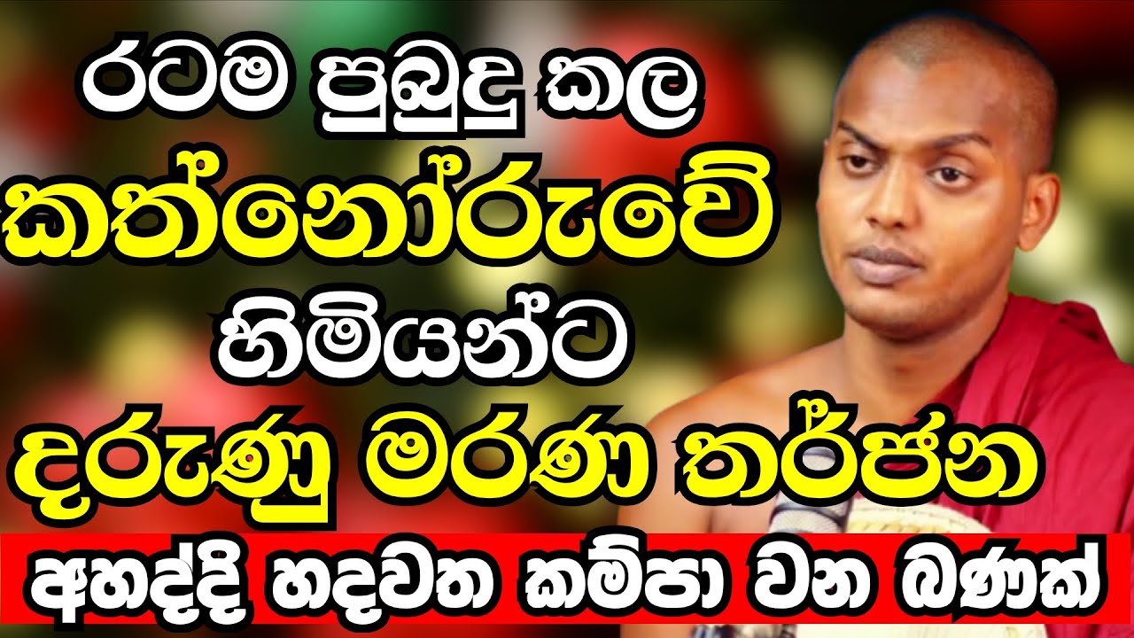 රටේම ආන්දෝලනයක් ඇතිකල කත්නොරුවේ හිමි කියූ සංවේදජක කතාව මෙන්න | Ven Kathnoruwe Siridhamma Thero Bana